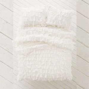 Urban Outfitters Waterfall Ruffle Duvet Queen